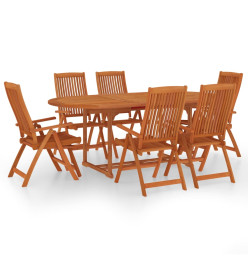 Ensemble à dîner de jardin 7 pcs Bois d'eucalyptus massif