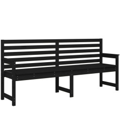 Banc de jardin noir 203,5x48x91,5 cm bois massif de pin