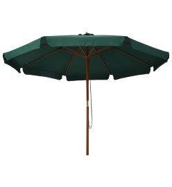 Parasol avec mât en bois 330 cm Vert