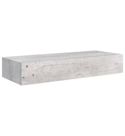 Étagères à tiroir murales 2 pcs Gris béton 60x23,5x10 cm MDF