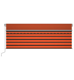 Auvent automatique rétractable avec store 4x3m Orange et marron