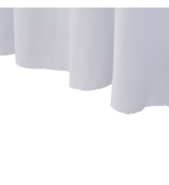 Nappes élastiques de table avec jupon 2 pcs 183x76x74cm Blanc