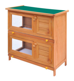 Clapier d'extérieur Enclos pour petits animaux 4 portes Bois