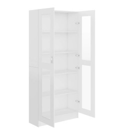 Armoire à vitrine Blanc 82,5x30,5x185,5 cm Aggloméré