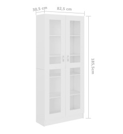 Armoire à vitrine Blanc 82,5x30,5x185,5 cm Aggloméré