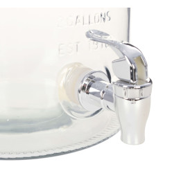 Distributeur d'eau XXL avec robinet Transparent 8 L Verre