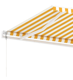 Auvent automatique sur pied 500x300 cm Jaune/Blanc