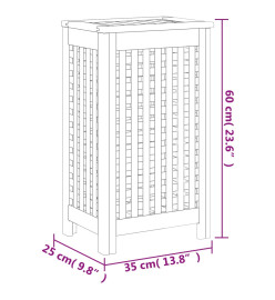 Bac à linge 35x25x60 cm bois de teck massif