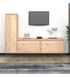 Meubles TV 3 pcs Bois massif de pin