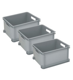 Curver Boîte de rangement Unibox 3x30 L Argenté