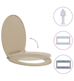 Siège de toilette à fermeture en douceur Beige Ovale