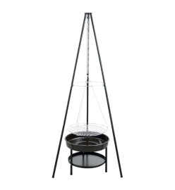 RedFire Barbecue de jardin avec trépied et bol à feu 50 cm noir