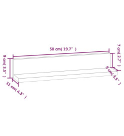 Étagères murales 2 pcs Blanc 50x11x9 cm Bois de pin massif