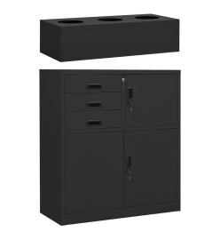 Armoire de bureau et jardinière Anthracite 90x40x125 cm Acier