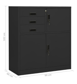 Armoire de bureau et jardinière Anthracite 90x40x125 cm Acier