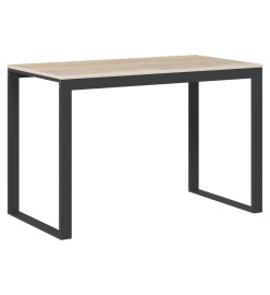 Bureau d'ordinateur Noir et chêne 110x60x73 cm Aggloméré