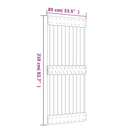 Porte coulissante et kit de quincaillerie 85x210 cm pin massif