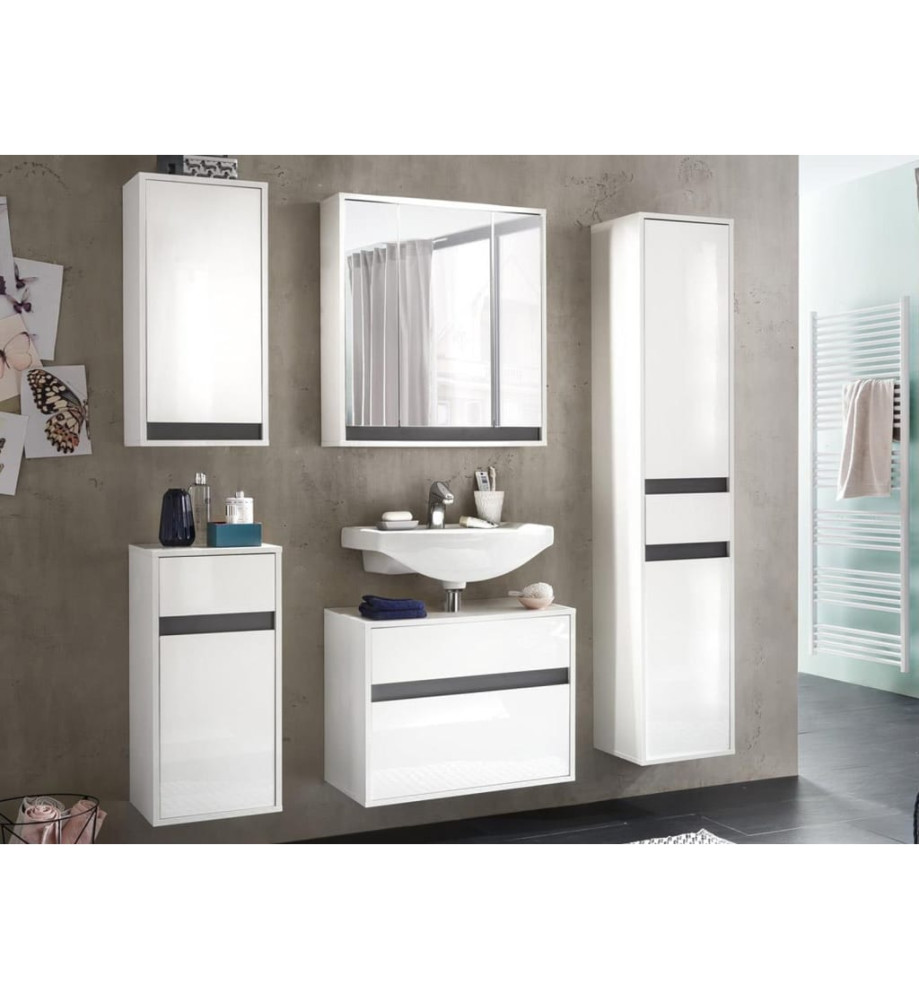 Trendteam Armoire murale de rangement en couleur Sol blanc