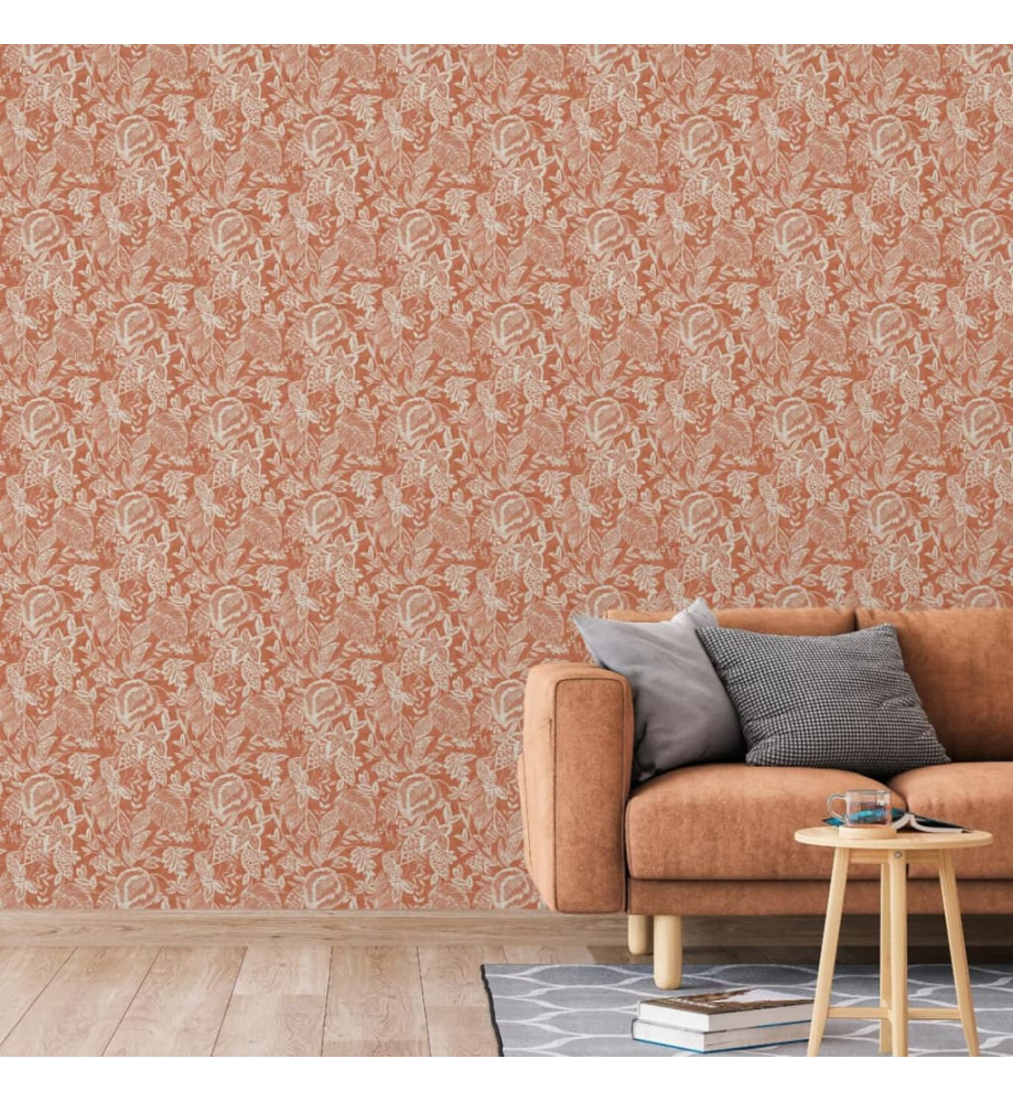 DUTCH WALLCOVERINGS Papier peint Mae Orange et beige