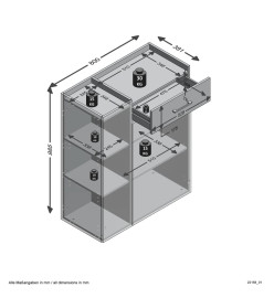 FMD Commode avec 2 portes et 1 tiroir Chêne sable et gris lave