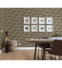 DUTCH WALLCOVERINGS Papier peint Galactic Marron et blanc