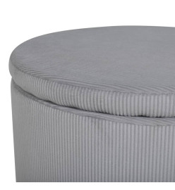 Venture Home Pouf Dunken 51x51x43 cm Velours côtelé Gris