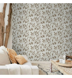 DUTCH WALLCOVERINGS Papier peint Leafs Beige et marron