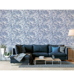 DUTCH WALLCOVERINGS Papier peint Liquid Marble Bleu