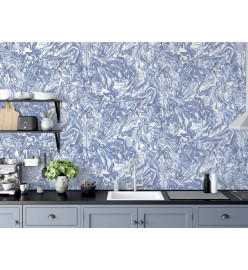 DUTCH WALLCOVERINGS Papier peint Liquid Marble Bleu