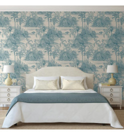 DUTCH WALLCOVERINGS Papier peint Tropical Beige et bleu clair