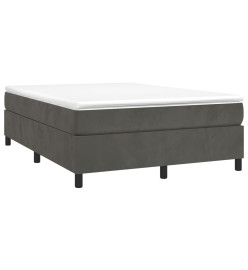 Lit à sommier tapissier et matelas Gris foncé 140x200cm Velours