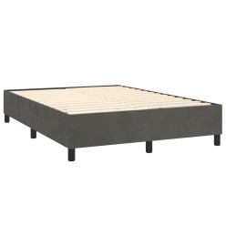 Lit à sommier tapissier et matelas Gris foncé 140x200cm Velours