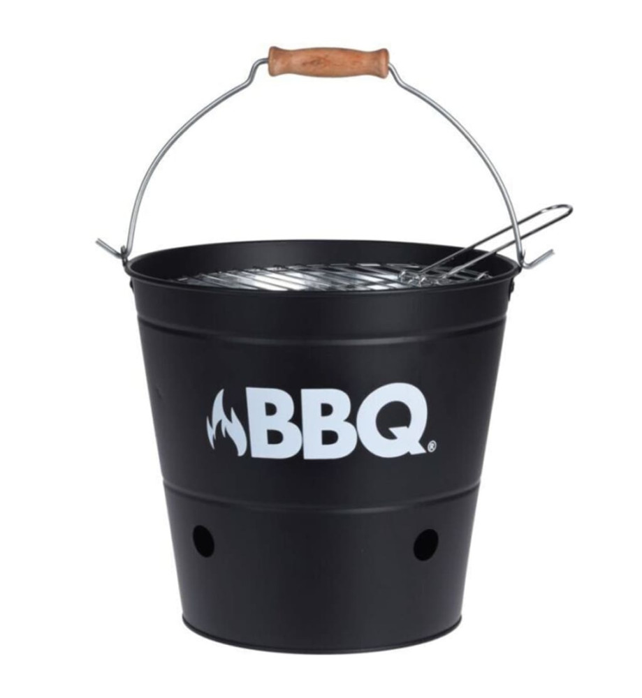 ProGarden Seau à barbecue BBQ 26 cm noir mat