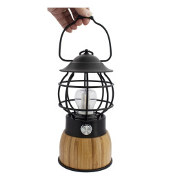 Eurotrail Lampe de camping à LED Breeze bambou noir