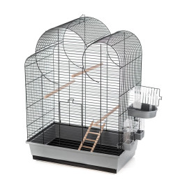 Duvoplus Cage à oiseaux avec accessoires Eliza 54x34x75cm Gris et noir