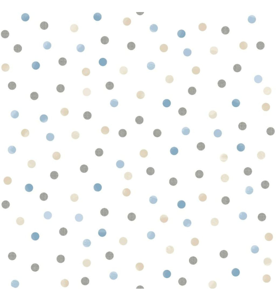 Noordwand Papier peint Mondo baby Confetti Dots Blanc bleu gris beige