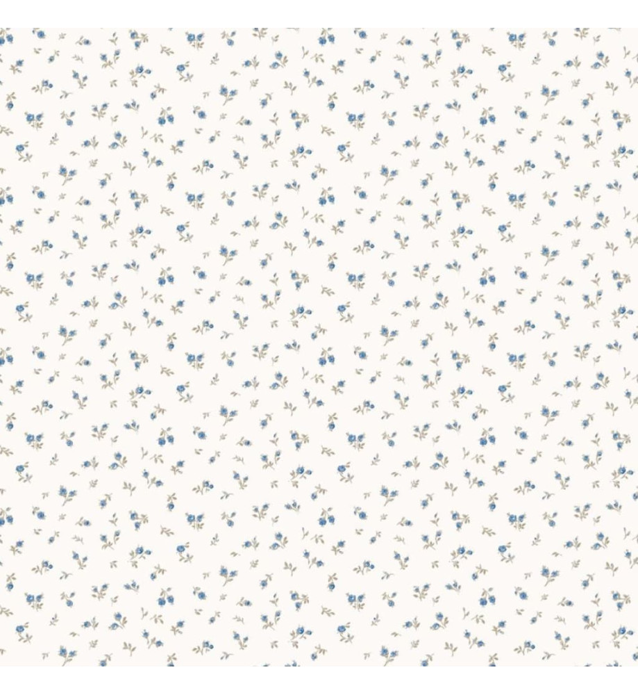 Noordwand Papier peint Blooming Garden 6 Little Roses Blanc et bleu