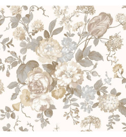 Noordwand Papier peint Blooming Garden 6 Big Flowers Beige et bleu