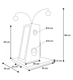 FLAMINGO Arbre à chat Lara 35x35x68 cm Gris