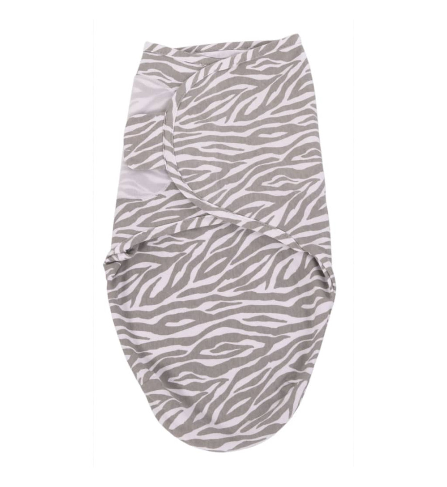 Bo Jungle Couverture emmaillotée Gris et blanc Tigre S