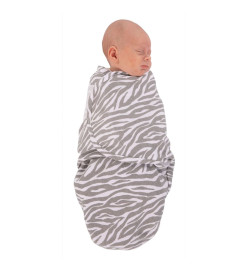 Bo Jungle Couverture emmaillotée Gris et blanc Tigre S