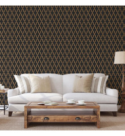 DUTCH WALLCOVERINGS Papier peint Geometric Noir et doré