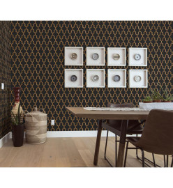 DUTCH WALLCOVERINGS Papier peint Geometric Noir et doré