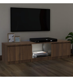 Meuble TV avec lumières LED Chêne marron 140x40x35,5 cm