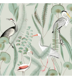 DUTCH WALLCOVERINGS Papier peint Flamingo Menthe