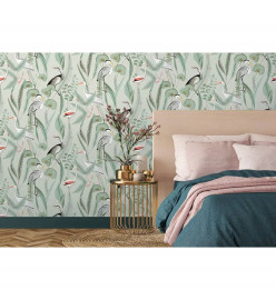 DUTCH WALLCOVERINGS Papier peint Flamingo Menthe