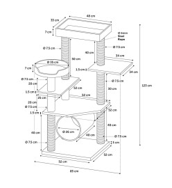 FLAMINGO Arbre à chat Granda 83x73x123 cm Gris