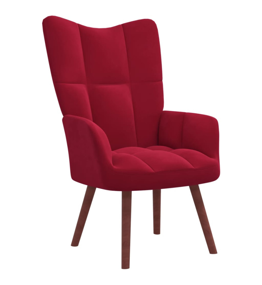 Chaise de relaxation Rouge bordeaux Velours