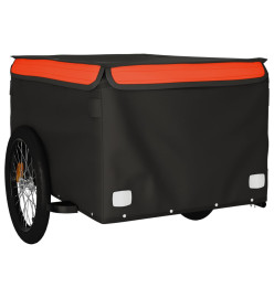 Remorque pour vélo noir et orange 45 kg fer