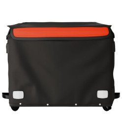 Remorque pour vélo noir et orange 45 kg fer